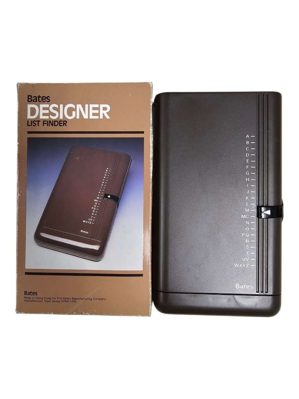 70s - 80s Bates Designer List Finder (Model EL-BR) flip-up desktop directory